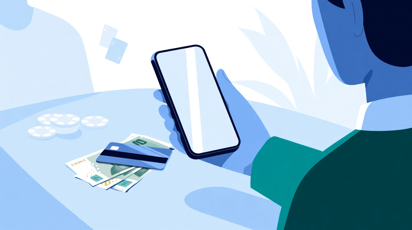Mobil med svenska kronor och casinomarkörer