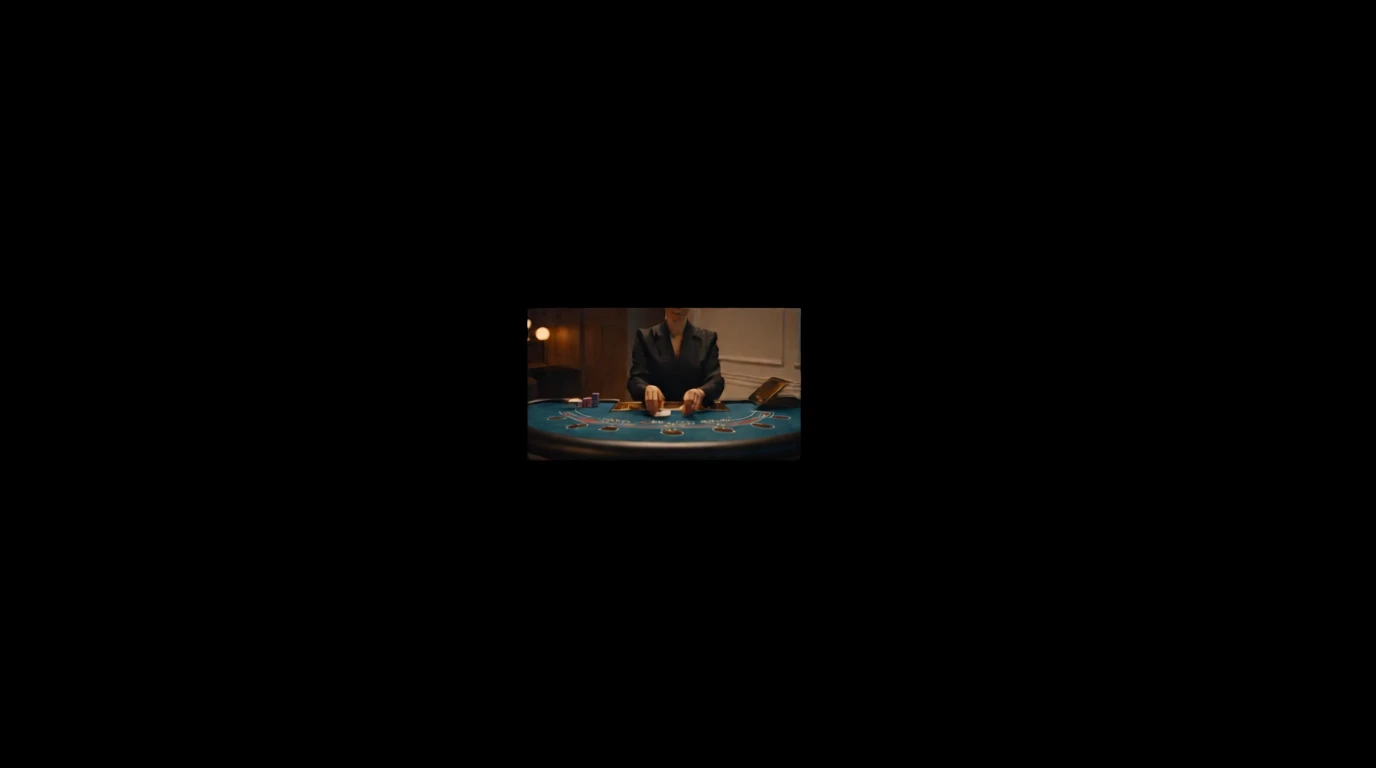 Professionell live dealer vid ett blackjackbord i en modern svensk casinostudio